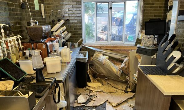 Truck Crashes Into Starbucks Drive-Thru, Injuring Worker